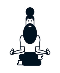 Geometric people of various professions and social groups. Monochrome character in an unusual design.