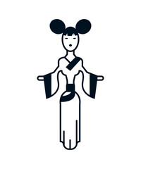 Geometric people of various professions and social groups. Monochrome character in an unusual design.