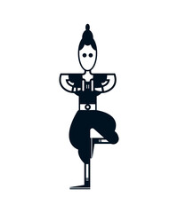 Geometric people of various professions and social groups. Monochrome character in an unusual design.