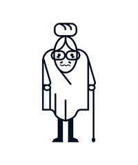 Geometric people of various professions and social groups. Monochrome character in an unusual design.