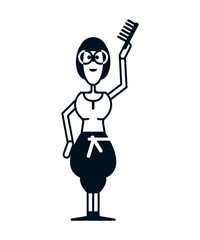 Geometric people of various professions and social groups. Monochrome character in an unusual design.