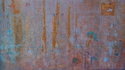 Background from rusty steel with blue color