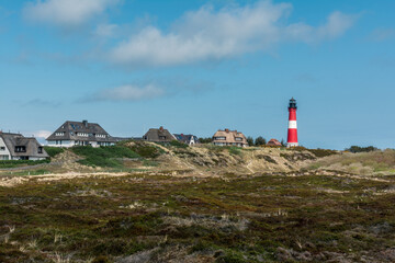 Fototapeta na wymiar Lighthouse Hoernung Hornung on the island of Sylt, Schleswig-Holstein, Germany