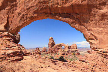 Turret arch through the North Window at Arches National Park in Utah © vlad_g