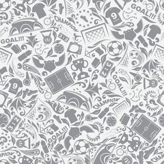 Obraz premium Soccer icons seamless floral background