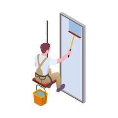 Cleaning Window Outdoors Composition