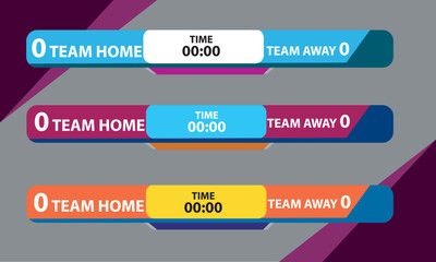 game Scoreboard Broadcast Graphi Lower Thirds Template for soccer and football, vector illustration Eps 10