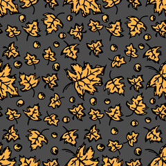Autumn pattern. Seamless autumn leaves pattern. autumn maple leaves