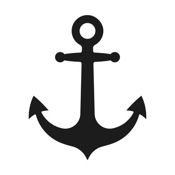 Isolated vector pictogram of anchor. Nautical symbol icon on white background. 