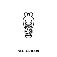 Kokeshi vector icon. Modern, simple flat vector illustration for website or mobile app. Doll symbol, logo illustration. Pixel perfect vector graphics	
