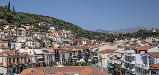 Fototapeta na wymiar Gytheio, a port town on the north-eastern shore of the Mani Peninsula by the Laconian Gulf, Peloponnese, Greece