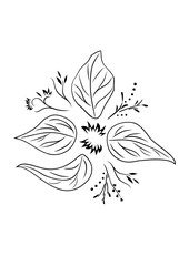 Floral element in ethno style