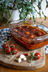 Delicious homemade beef meatballs baked in tomato-onion sauce II
