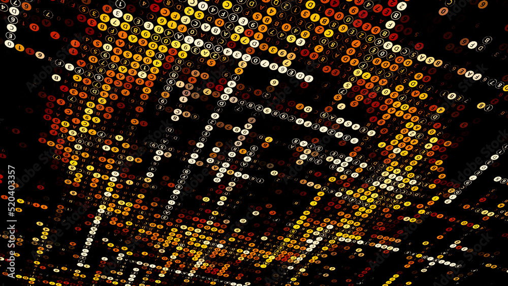 Poster abstract hacking background, concept of multiple choice and harmful software. animation. small circl
