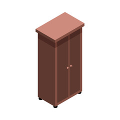 Isometric Clothing Cabinet Composition