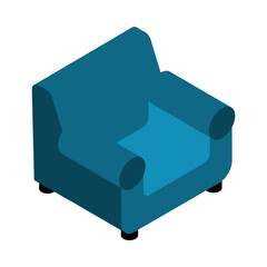 Isometric Blue Armchair Composition