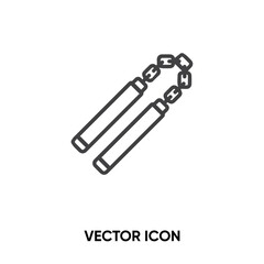 Nunchaku vector icon. Modern, simple flat vector illustration for website or mobile app. Japanese symbol, logo illustration. Pixel perfect vector graphics	