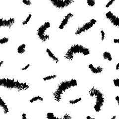 Black blots on a white background, animal print, seamless pattern