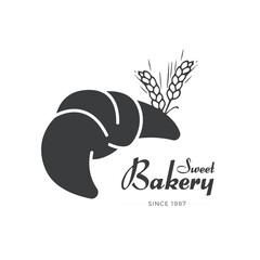 Sweet Bakery Croissant Logotype Icon