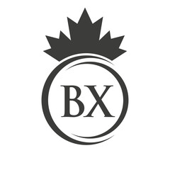 Letter BX Maple Leaf Logo Template Symbol Canadian Business, Company Logo Concept Vector Template