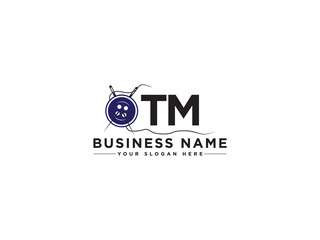 Letter TM Logo Design, Creative Tm mt Logo Icon Vector Art For Your Tailor Shop Or Business - obrazy, fototapety, plakaty