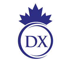 Letter DX Maple Leaf Logo Template Symbol Canadian Business, Company Logo Concept Vector Template