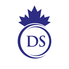 Letter DS Maple Leaf Logo Template Symbol Canadian Business, Company Logo Concept Vector Template