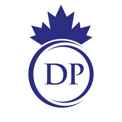 Letter DP Maple Leaf Logo Template Symbol Canadian Business, Company Logo Concept Vector Template