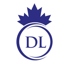 Letter DL Maple Leaf Logo Template Symbol Canadian Business, Company Logo Concept Vector Template