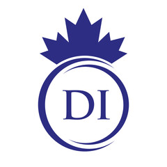 Letter DI Maple Leaf Logo Template Symbol Canadian Business, Company Logo Concept Vector Template
