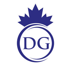 Letter DG Maple Leaf Logo Template Symbol Canadian Business, Company Logo Concept Vector Template