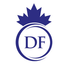 Letter DF Maple Leaf Logo Template Symbol Canadian Business, Company Logo Concept Vector Template