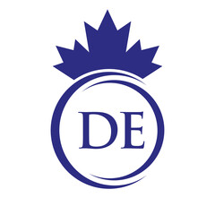 Letter DE Maple Leaf Logo Template Symbol Canadian Business, Company Logo Concept Vector Template