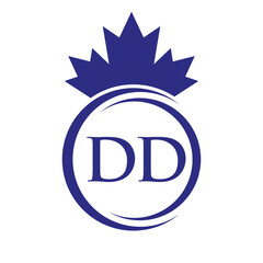 Letter DD Maple Leaf Logo Template Symbol Canadian Business, Company Logo Concept Vector Template