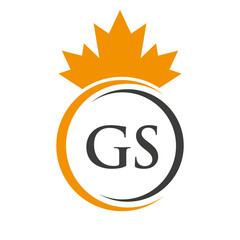 Letter GS Maple Leaf Logo Template Symbol Canadian Business, Company Logo Concept Vector Template
