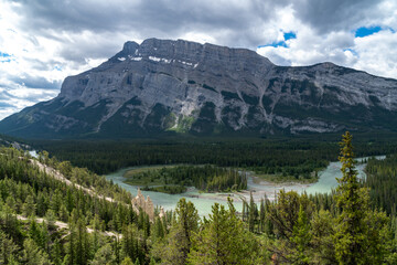 Hoodoos lookout in Banff Natioal Park, with the Bow River