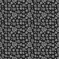 Black and white autumn pattern. Seamless autumn leaves pattern. autumn maple leaves