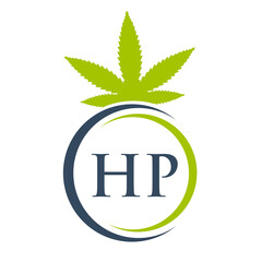 Letter HP Marijuana Logo. Cannabis Logo Sign For Therapy, Medical and Health Care