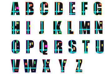 Variant of graphic design of letters of the alphabet