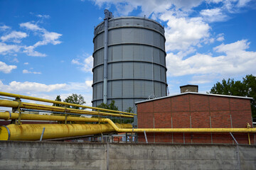 Gas storage facilities (Gasspeicher) in Germany. Expensive gas prices are the result of sanctions against Russia. How high is our filling level. Germany, Stuttgart, Gaisburg.