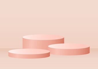 Pink podium in the pink room.