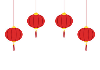 Chinese new year poster. wallpaper. free space for text. Chinese lamp vector.