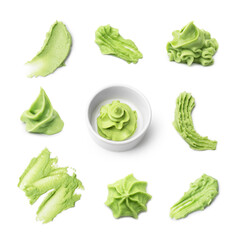 Obraz premium set of wasabi on white background