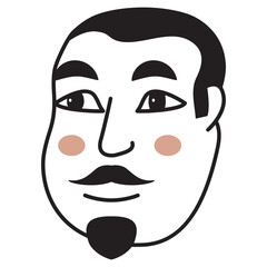 Doodle man face.Hand-drawn line people.Avatar face.