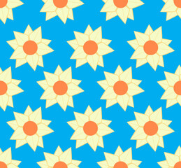 seamless pattern with yellow flowers