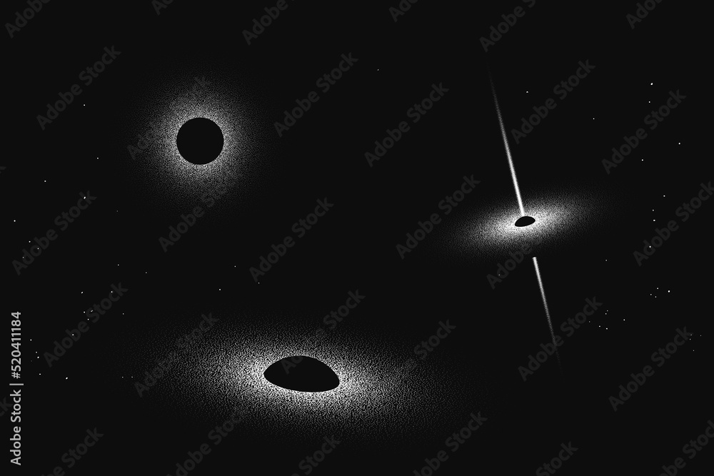Wall mural quasar and black hole in space