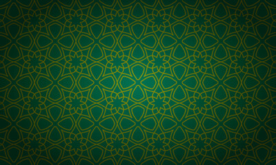 Green Islamic Background Floral Ornament Pattern Background Vector Illustration