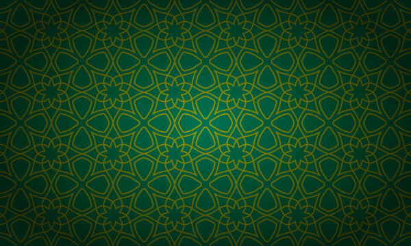 Green Islamic Background Floral Ornament Pattern Background Vector Illustration