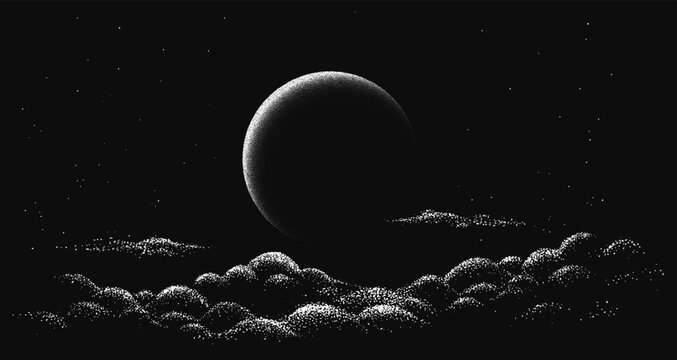View to planet in the night