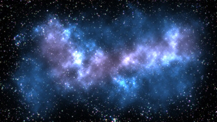 Fototapeta na wymiar Beautiful nebula with shining stars. Infinite universe